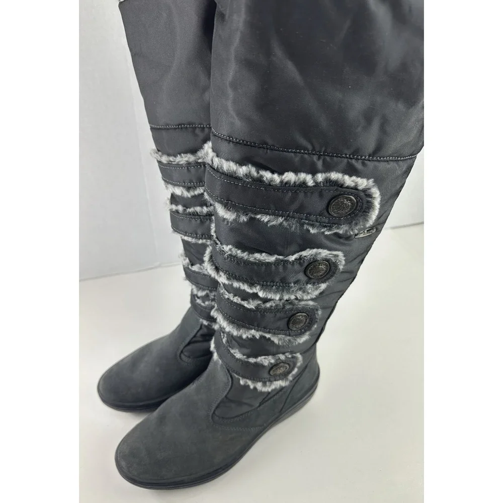 Pajar Women's Knee High Faux Fur Trim Boots Winter Snow Button Grey Size 39 US 8 - Picture 3 of 12